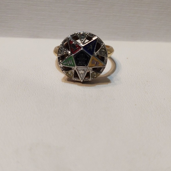 "Eastern Star" Beautiful and Detailed Vermeil Ring - Picture 5 of 8